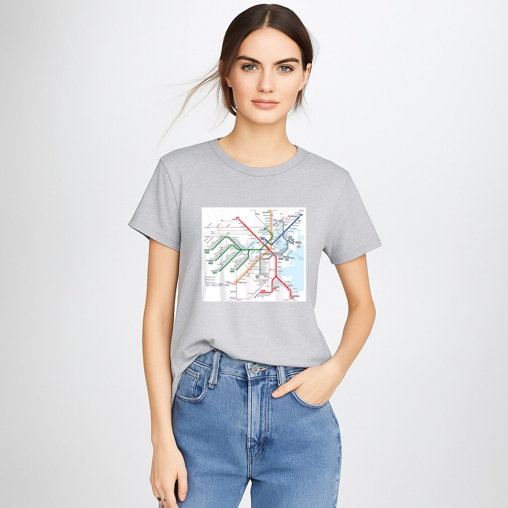 Boston subway map United States T-Shirt