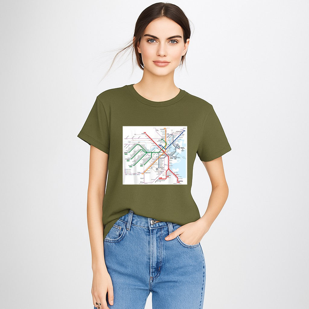 Boston subway map United States T-Shirt