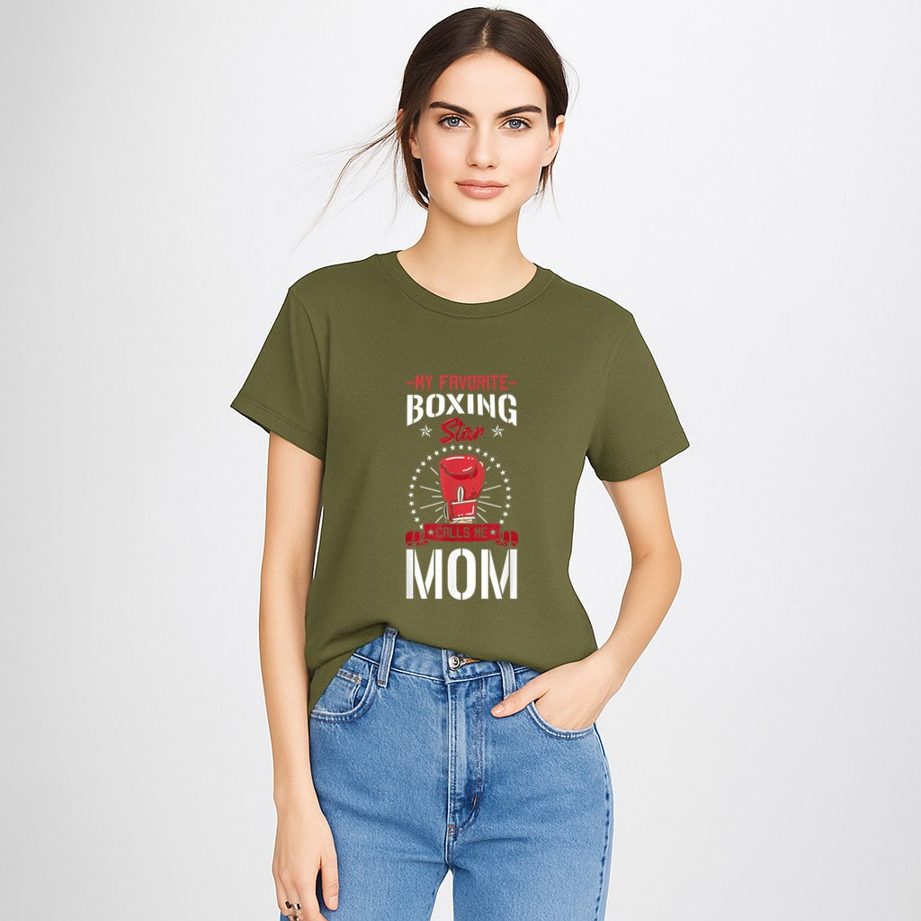 Boxing Ring Boxer Gloves Mom Coach Mother's Day T-Shirt