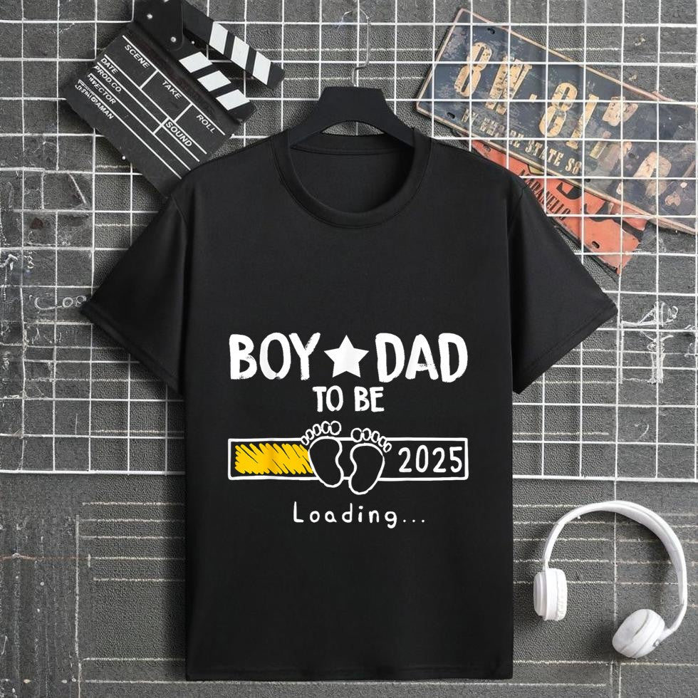 Boy Dad Est. 2025 Logo Dad Of Boys To Be 2025 Daddy Fathers T-Shirt