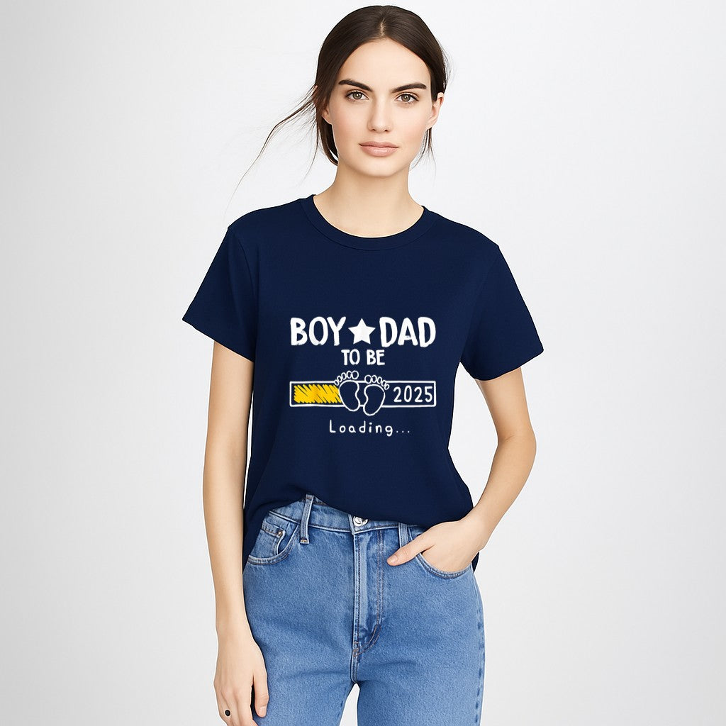 Boy Dad Est. 2025 Logo Dad Of Boys To Be 2025 Daddy Fathers T-Shirt