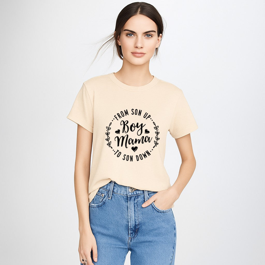 Boy Mama From Son Up To Sun Down Mother's Day Funny Mom T-Shirt