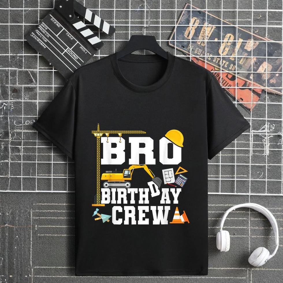 Bro Birthday Crew Shirt Brother Construction Birthday Party T-Shirt