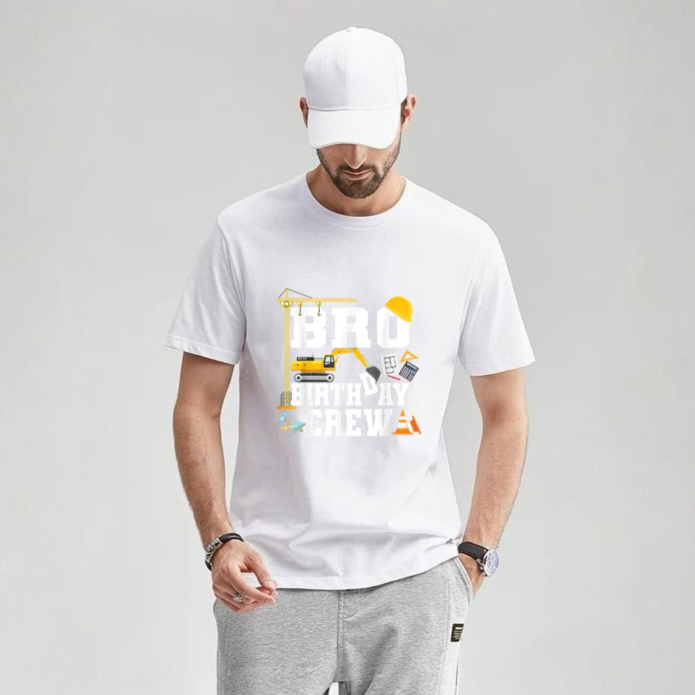 Bro Birthday Crew Shirt Brother Construction Birthday Party T-Shirt