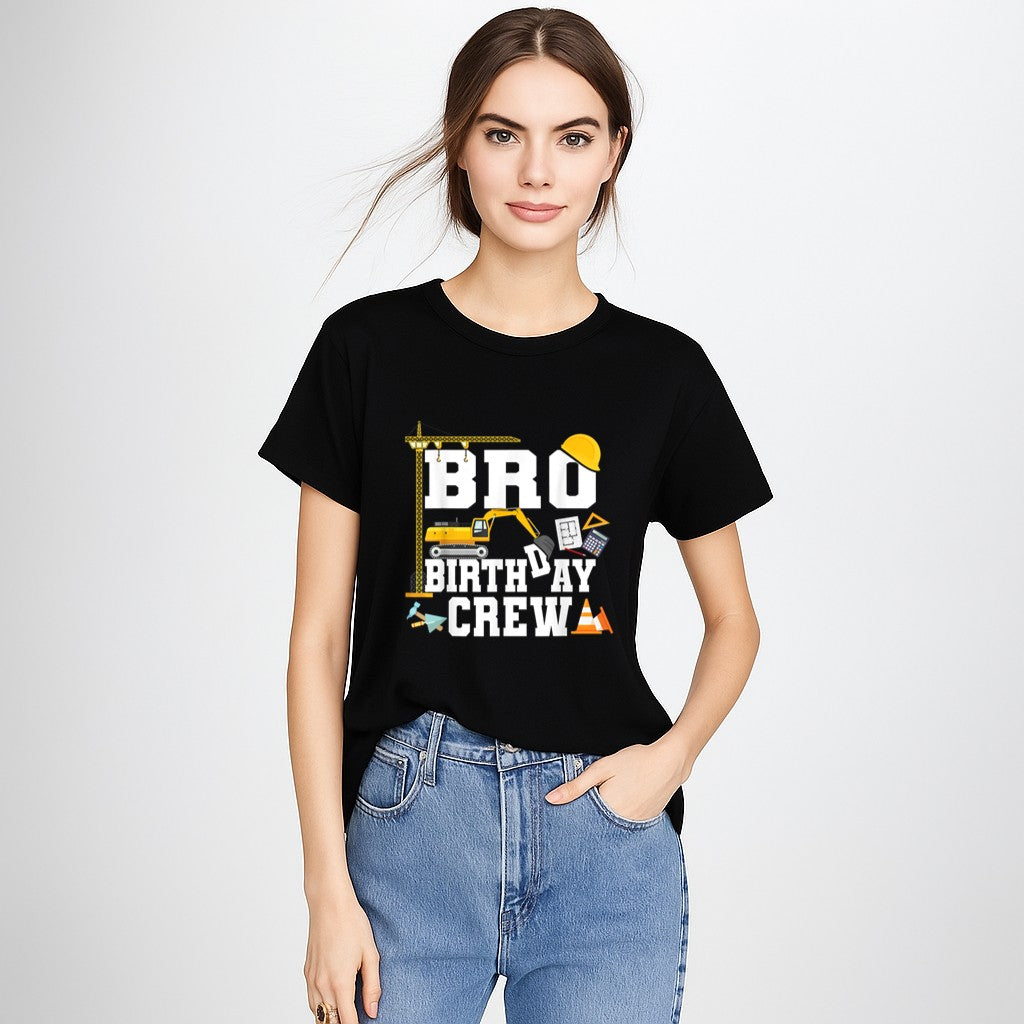 Bro Birthday Crew Shirt Brother Construction Birthday Party T-Shirt