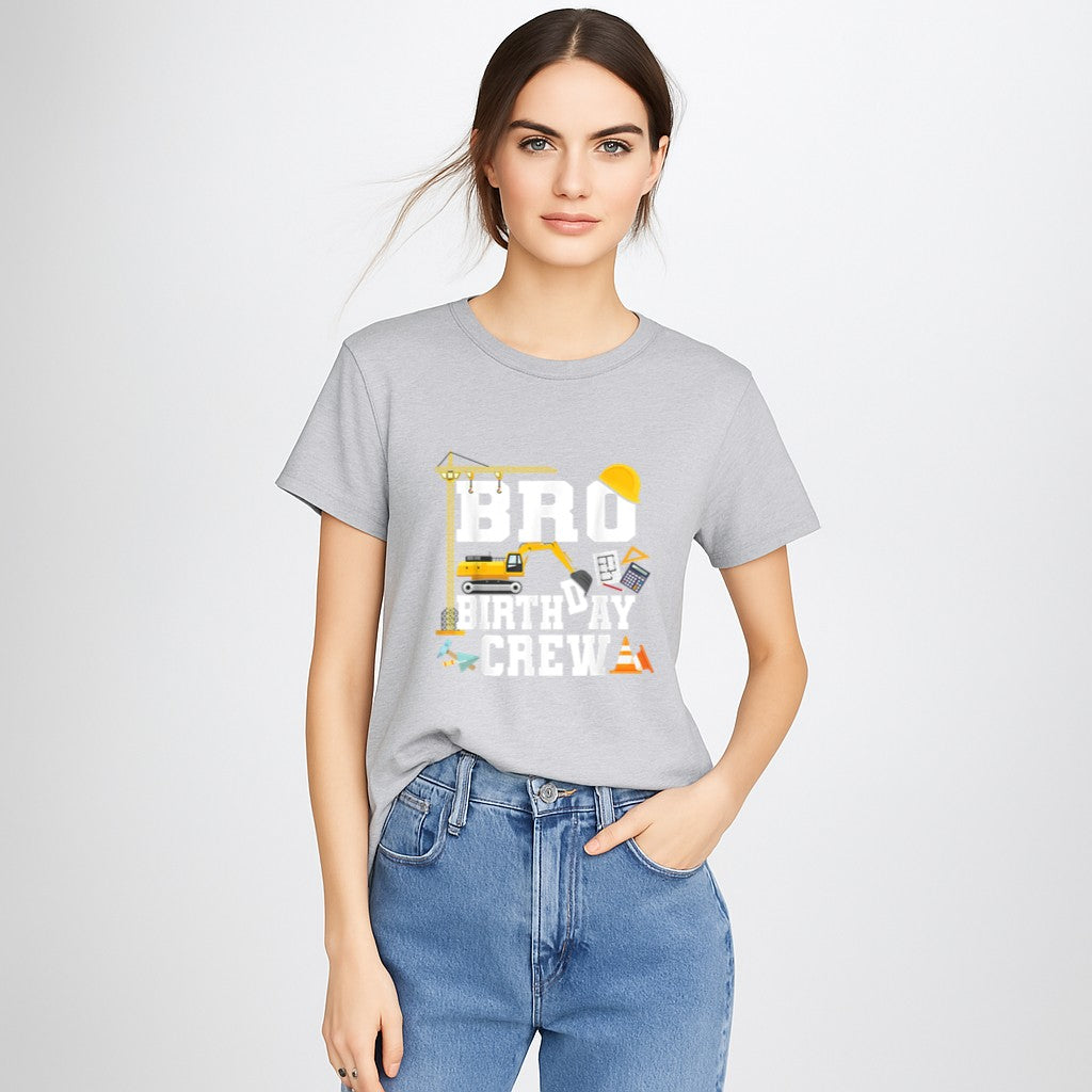 Bro Birthday Crew Shirt Brother Construction Birthday Party T-Shirt