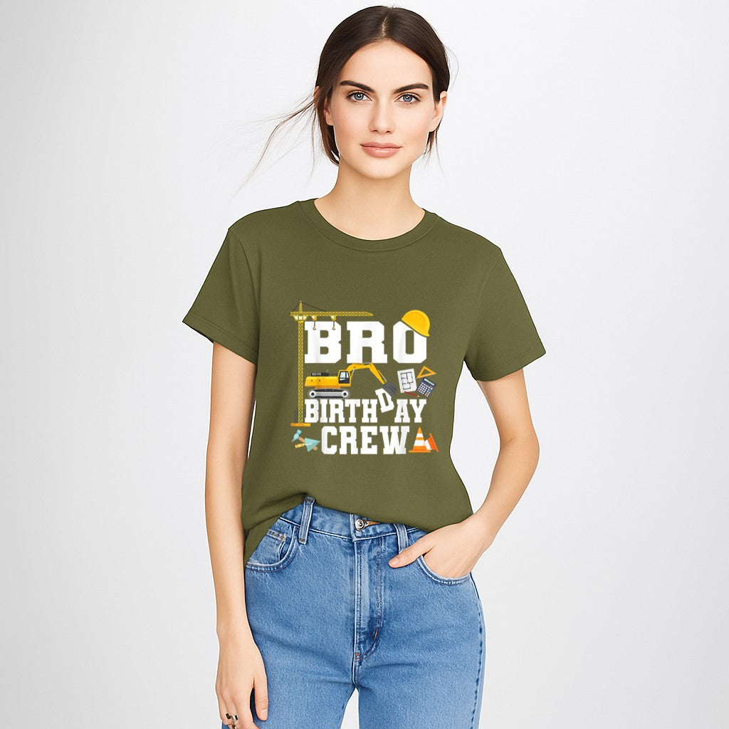 Bro Birthday Crew Shirt Brother Construction Birthday Party T-Shirt