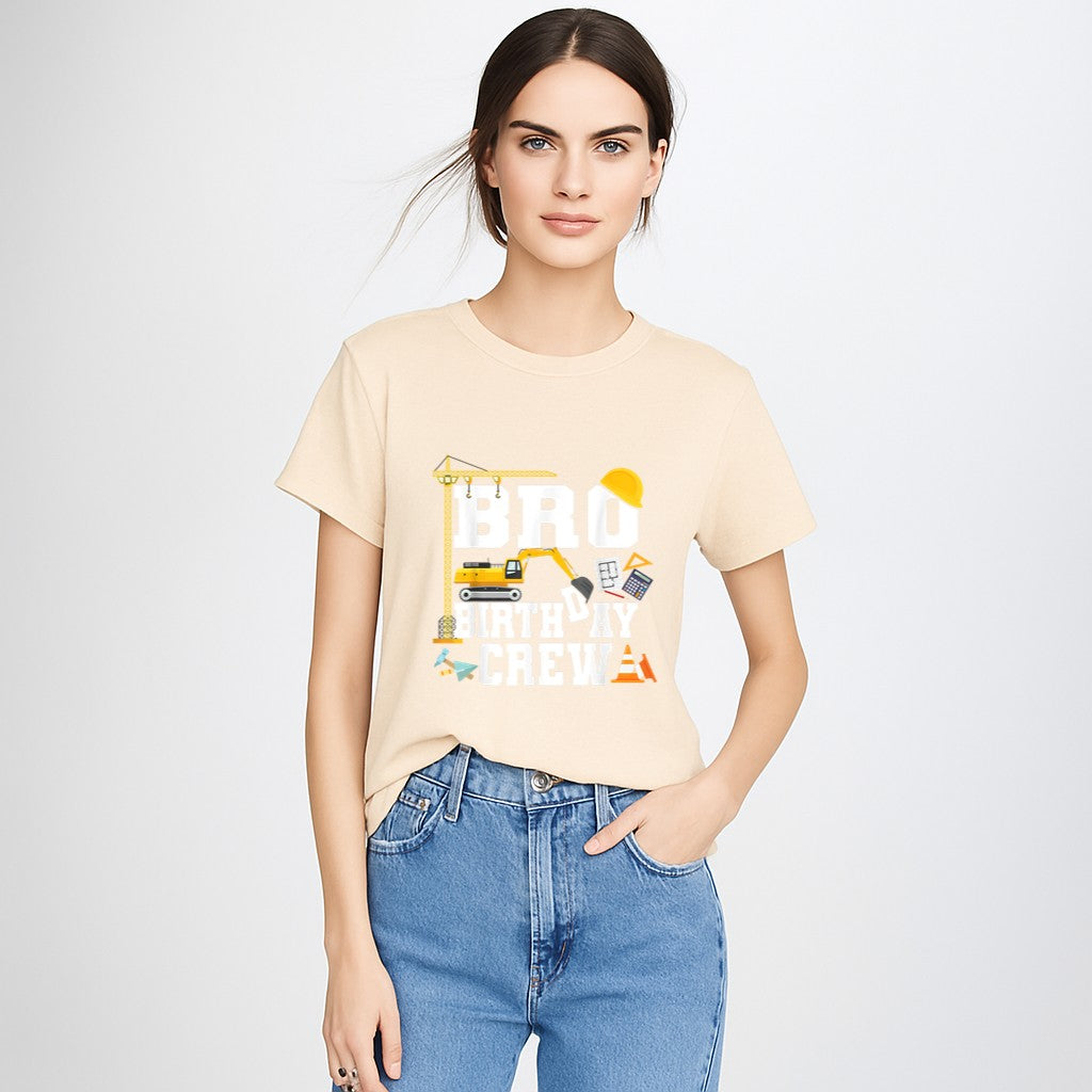 Bro Birthday Crew Shirt Brother Construction Birthday Party T-Shirt