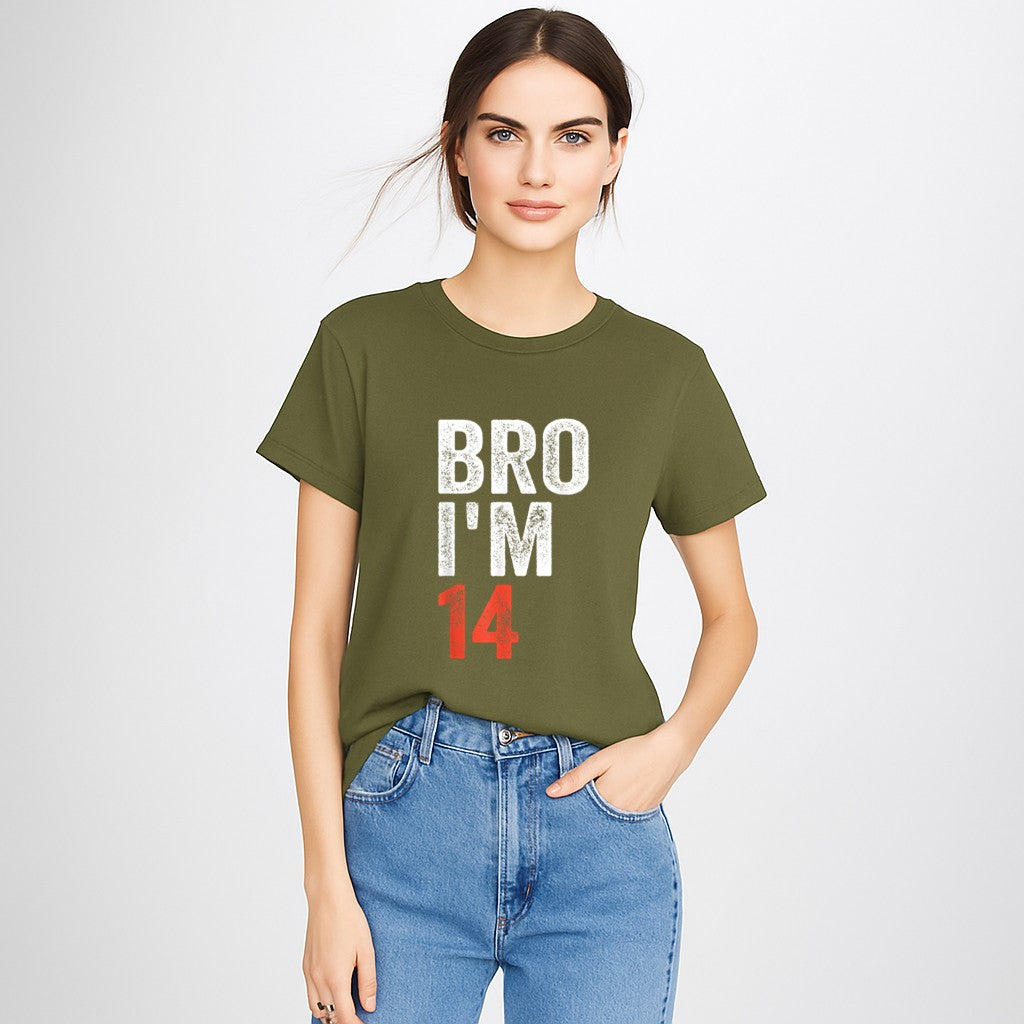 Bro I'm 14, 14yo Boys 14th Birthday and Girls 14th Birthday T-Shirt