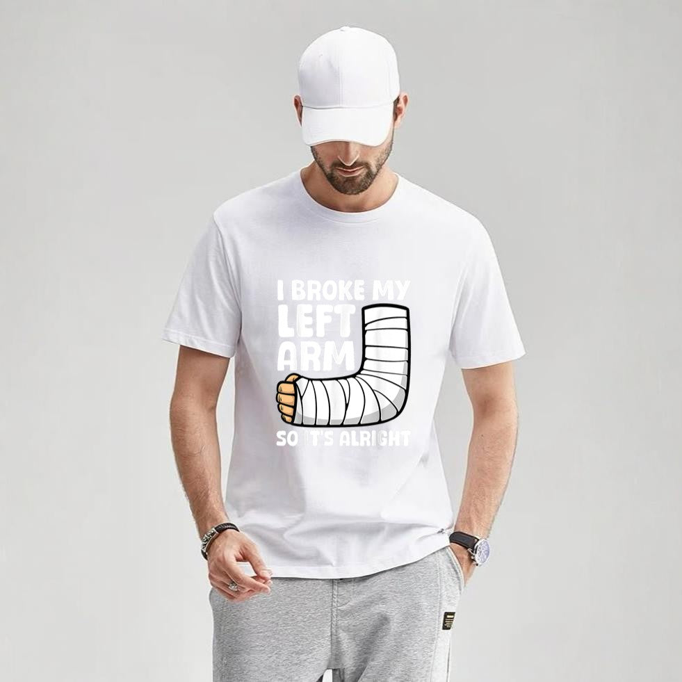 Broken Arm Art For Men Women Left Hand Broken Arm Recovery T-Shirt