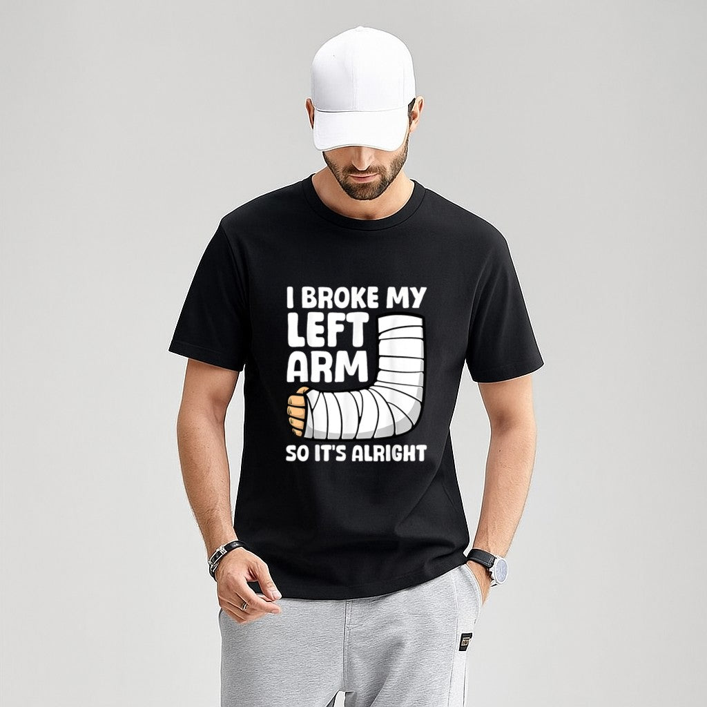 Broken Arm Art For Men Women Left Hand Broken Arm Recovery T-Shirt