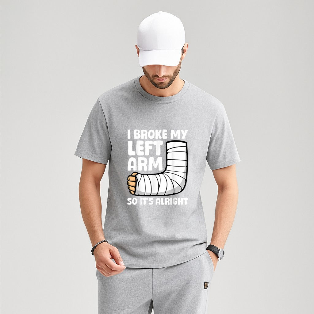 Broken Arm Art For Men Women Left Hand Broken Arm Recovery T-Shirt