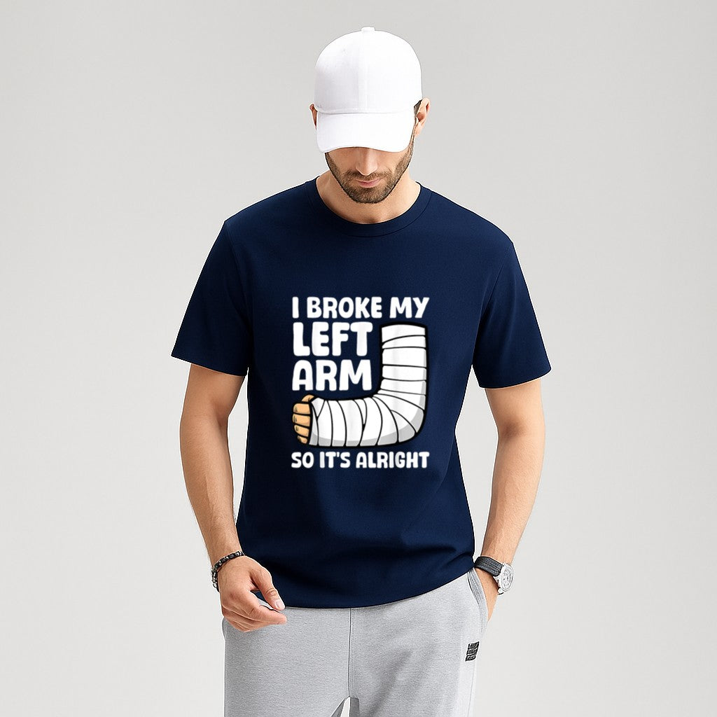 Broken Arm Art For Men Women Left Hand Broken Arm Recovery T-Shirt