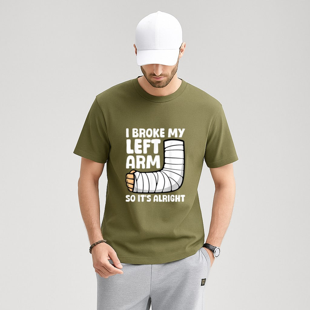 Broken Arm Art For Men Women Left Hand Broken Arm Recovery T-Shirt