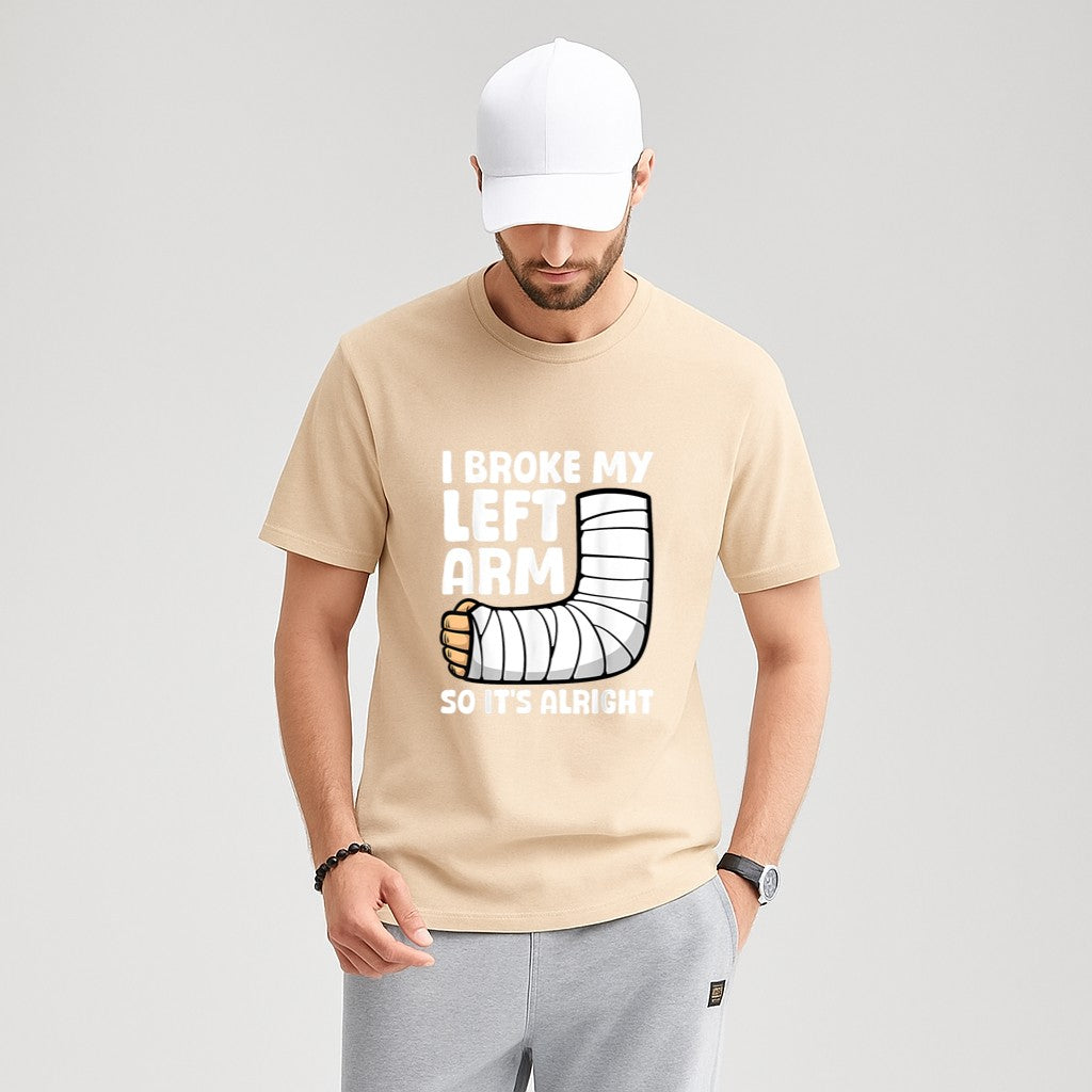 Broken Arm Art For Men Women Left Hand Broken Arm Recovery T-Shirt