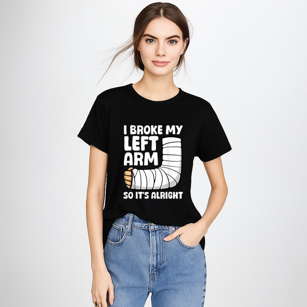 Broken Arm Art For Men Women Left Hand Broken Arm Recovery T-Shirt