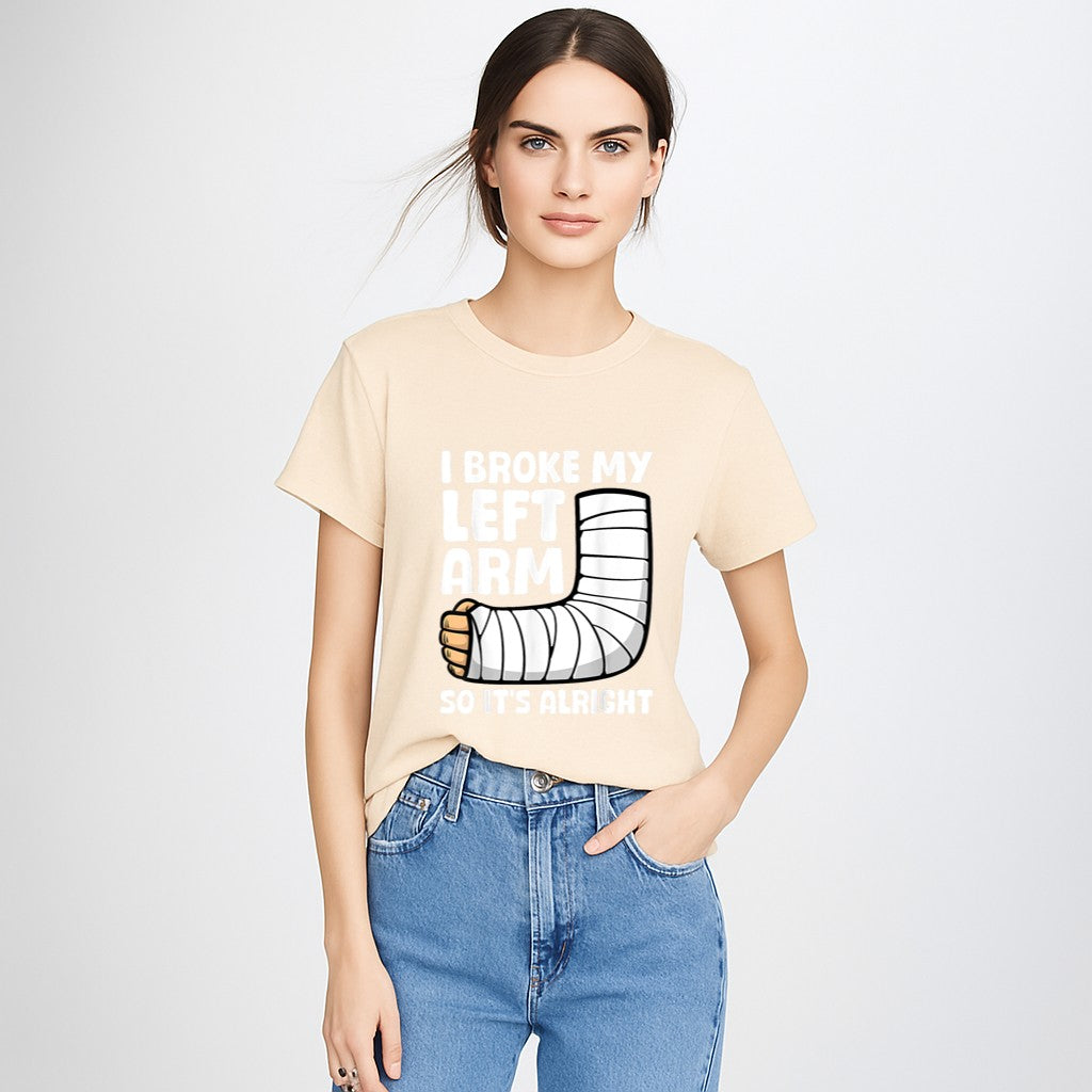 Broken Arm Art For Men Women Left Hand Broken Arm Recovery T-Shirt